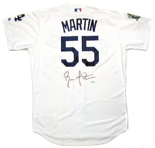 Russell Martin Autographed Los Angeles Dodgers Authentic Jersey(NM)(UDA COA)