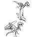 Men's 2 PCS Rhodium Plated Cufflinks Silver Black Dinosaur Shirt Wedding