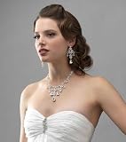 Bridal Jewelry Set, Rhinestone & Crystal Earrings & Necklace 544