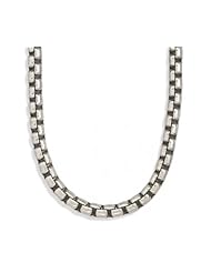 MMA Silver - 20 inch Oxidized Extra Large Box Chain Necklace