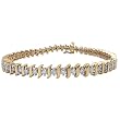 10k White or Yellow Gold Diamond S-Link Tennis Bracelet (3 cttw, I-J Color, I1-I2 Clarity)