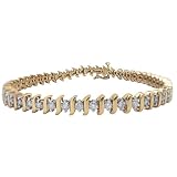 Choice of 10k White or Yellow Gold Diamond S-Link Tennis Bracelet (3 cttw, I-J Color, I1-I2 Clarity)