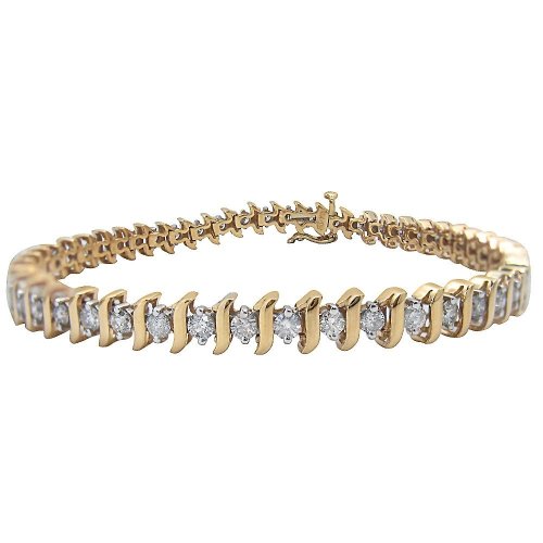 Choice of 10k White or Yellow Gold Diamond SLink Tennis Bracelet (3 cttw, IJ Color, I1I2 Clarity)