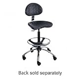 Safco 6660BL Sit-Star Stool with Footring & Caster, 27���-36h Seat, Black/Chrome