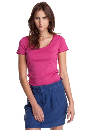 ESPRIT Collection Damen T-Shirt Regular Fit, E23602, Gr. 40 (L), Pink (lipstick pink 672) Preisvergleich