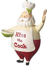 Santa Kiss the Cook Grilling Ornament