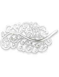 Sterling Silver Filigree Leaf Pin