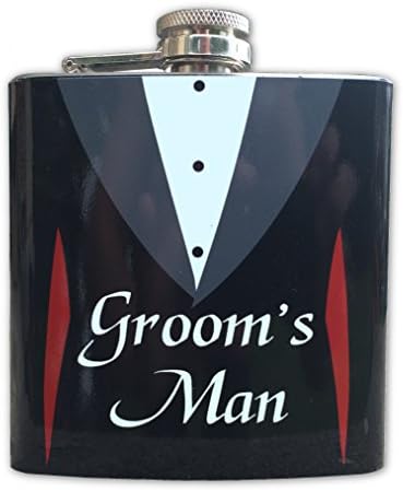 Groom and Groomsmen Gift 6 oz Hip Flask (Groom's Man Flask)