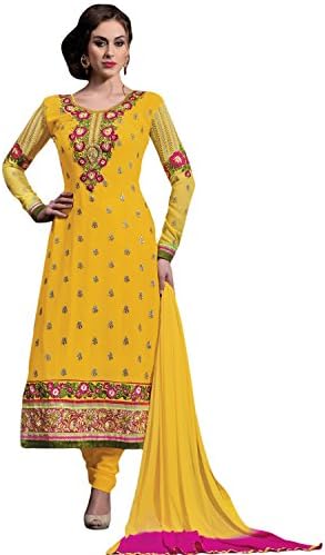 Hypnotex Yellow Georgette Salwar Suit