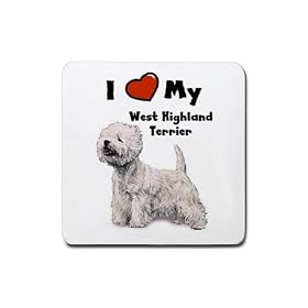 Click here to buy I Love My West Highland Terrier Westie Rubber Square Coaster (4 pack) by Good Guy Watches & Accessories.