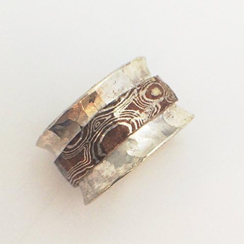 Mokume gane spinner ring
