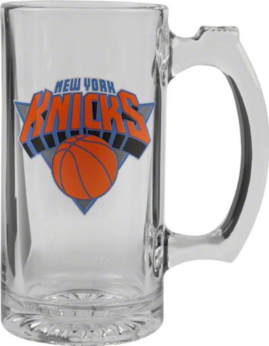 New York Knicks Beer Mug: 3D Logo Glass Tankard