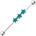 Surgical Steel Zircon CZ Star Industrial Barbell 37mm