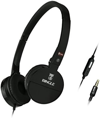 DIZZA Adjustable Lightweight Rotatable 3.5mm Stereo Wired On Ear Headphone Headset Earphone with Microphone and Line-Control Button Compatible with MP3/MP4, PC, Tabletop, Most Smartphones Black