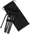 Ez2care Classy Adjustable Folding Cane with Carrying Case, Metallic Grey
