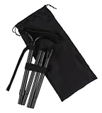 Ez2care Lightweight Classy Adjustable Folding Cane with Carrying Case, Metallic Black