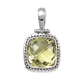 .925 Silver and Lemon Quartz Pendant