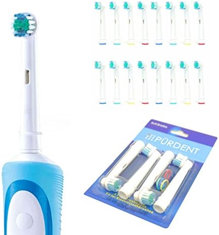 Purdent Electric Tooth Brush Heads Generic Replacement for Oral B Braun VITALITY PRECISION Soft Bristles 16pcs