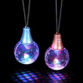  Disco Prism Ball LED Multicolor Pendant Necklace