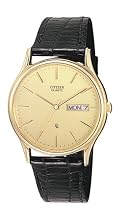 Citizen Men's Gold-Tone Leather Watch #BK3302-08P