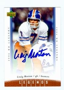 Craig Morton Autographed/Hand Signed football card (Denver Broncos) 2006 Upper Deck Legends #14