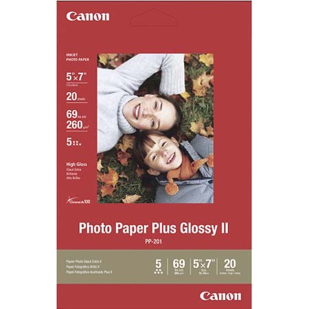 Canon Photo Paper Plus Glossy II, 5 x 7 inches, 20 Sheets (2311B024)