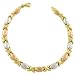 Beautiful 14 Karat Triple-Tone Gold Hugs & Ovals Stampato Bracelet 7 Inch