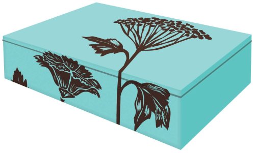 Roger la Borde Floral Stalks Keepsake Box (includes 16 Luxury Cards & Matching Envelopes) (Pack of 2)