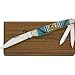 Brian Yellowhorse Knives 134 Custom Queen Whittler Pocket Knife with Custom Leopard Skin Jasper, Blue & White Turquoise and Black Jett Handles Brian Yellowhorse Knives 134 Custom Queen Whittler Pocket Knife with Custom Leopard Skin Jasper, Blue & White Turquoise and Black Jett Handles