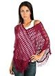 Women's Fringe Trim Knit Poncho