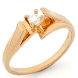 10k Solid Yellow Gold CZ Unique Promise Engagement Ring