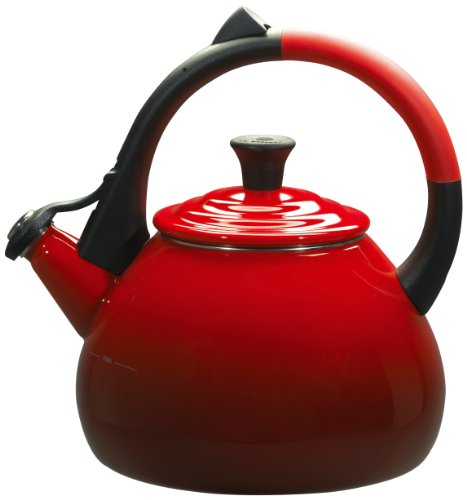 Le Creuset Enameled Steel 1.9 Quart Oolong Tea Kettle, Cherry