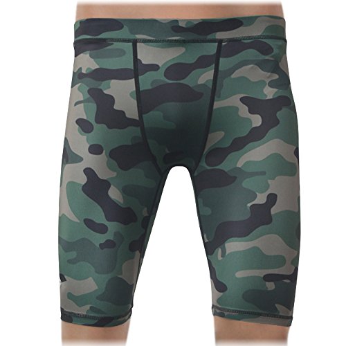 Compression Shorts (Camouflage-M) Men's Boxer Brief-Best for Running,Basketball