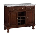 Grey Granite Top on Cherry Server by Home Styles - Medium Wood (5300-0073)