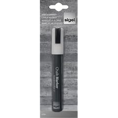 Sigel GL181 Kreidemarker, wei�, abwischbar, fluoreszierend, f�r Glas u. alle glatten Oberfl., Keilspitze 1-5 mm, Fl�ssigkreide auf Wasserbasis, 1 ST