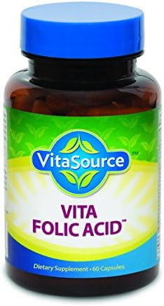 Vita Folic Acid: 400 mcg Vitamin B9 Folic Acid, 60 Servings, 60 Capsules, Made in USA