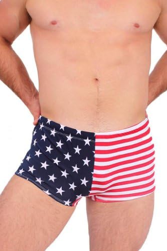MEN'S USA American Flag Patriotic Briefs Swimwear