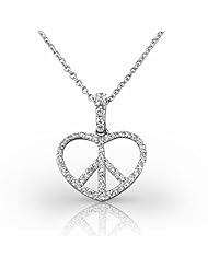 Platinum Charming Peace and Love Diamond Pendant. 5/8 CTW