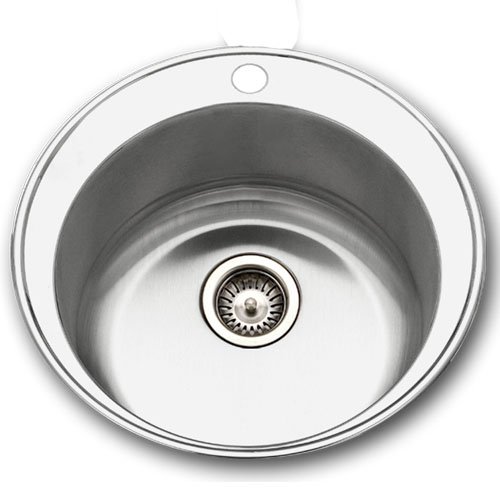 Houzer SRF-1850-1 Hospitality 20-Inch Round Stainless Steel Prep Sink with Crescent Ledge