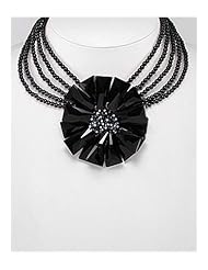 Flower Glass Necklace In 92.5 Sterling Silver