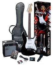 Electric Guitar Package with Guitar, Amp, Bag and Instructional DVD SX EG1K BK