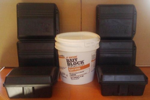 Protecta Sidekick Tamper Proof Rat Bait Stations Case of 6 stations Rodent Control and 8 lbs contrac blox rat and mouse bait