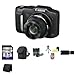 Canon PowerShot SX160 IS 16.0 MP Digital Camera with 16x Wide-Angle Optical Image Stabilized Zoom with 3.0-Inch LCD (Black) + 4 AA NiMH Rechargeable Batteries + 8GB SDHC Class 10 Memory Card + Carrying Case + Table Top Tripod, Lens Cleaning Kit, LCD Protector + USB SDHC Reader + Memory Wallet