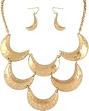 Young & the Restless ~ Jill Abbott ~ Goldtone Crescent Moon Fashion Necklace and Earrings Set