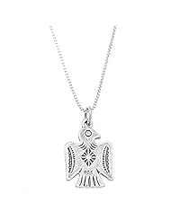 Sterling Silver One Sided Southwest Motif Thunder Bird Necklace