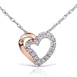 1/8ctw Diamond Heart Pendant in 14k Rose and White Gold (HI/I1)