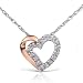 1/8ctw Diamond Heart Pendant in 14k Rose and White Gold (HI/I1)