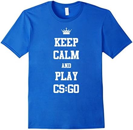 Men's Keep Calm T and Play C-S-Go T Shirt Small Royal Blue