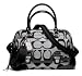 Coach Poppy Sateen Op Art Signature Pushlock Business Satchel Bag Purse 18356 Moonlight