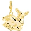 14K Yellow Gold Deer Charm